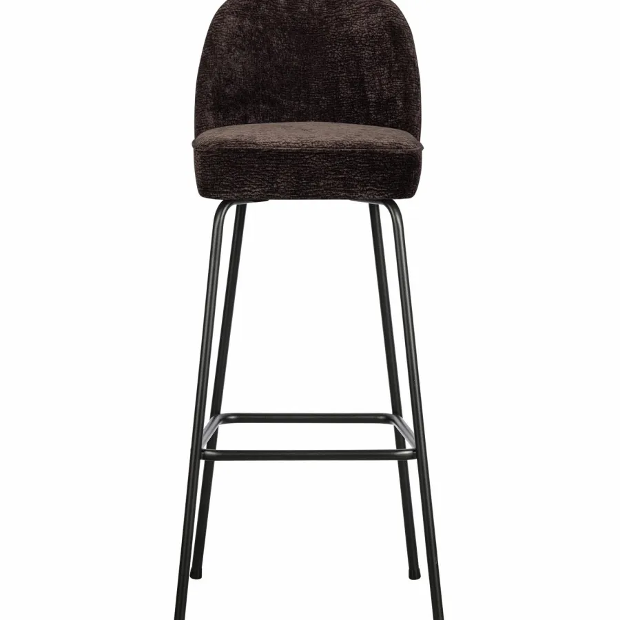Woood Vogue barstoel 80cm 3d chenille donkerbruin Clearance