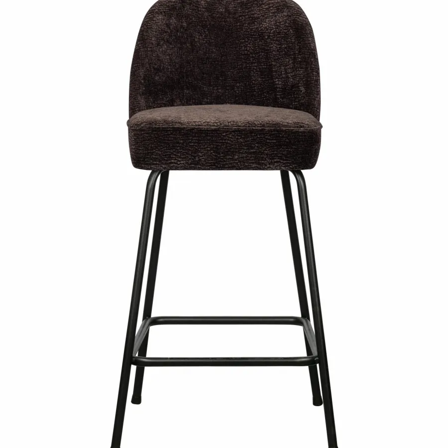 Woood Vogue barstoel 65cm 3d chenille donkerbruin Best