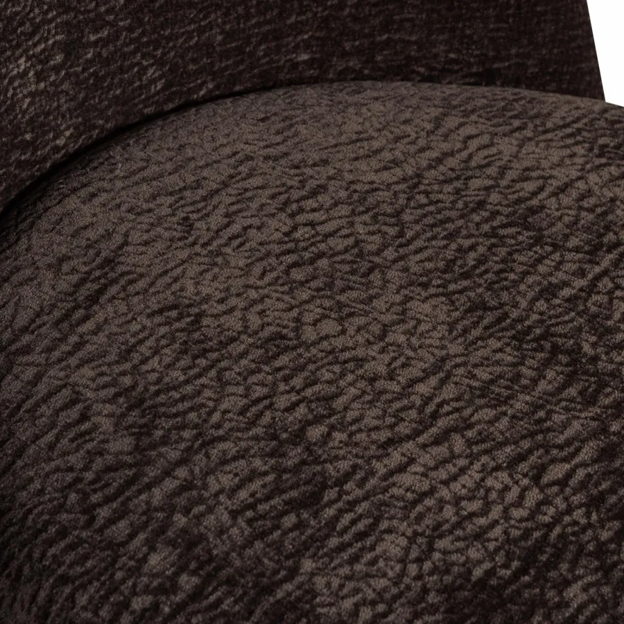 Woood Vogue barstoel 65cm 3d chenille donkerbruin Best