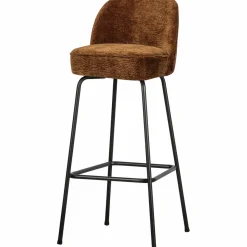 Woood Vogue barstoel 80cm 3d chenille middenbruin Best
