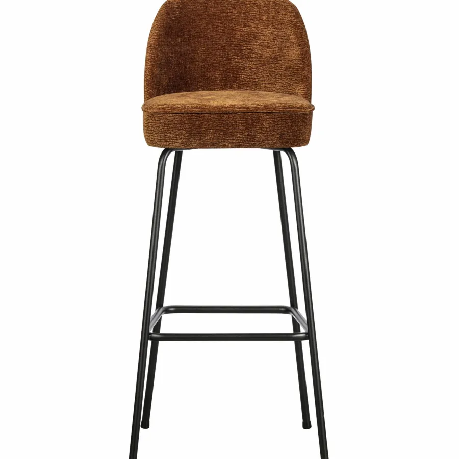Woood Vogue barstoel 80cm 3d chenille middenbruin Best