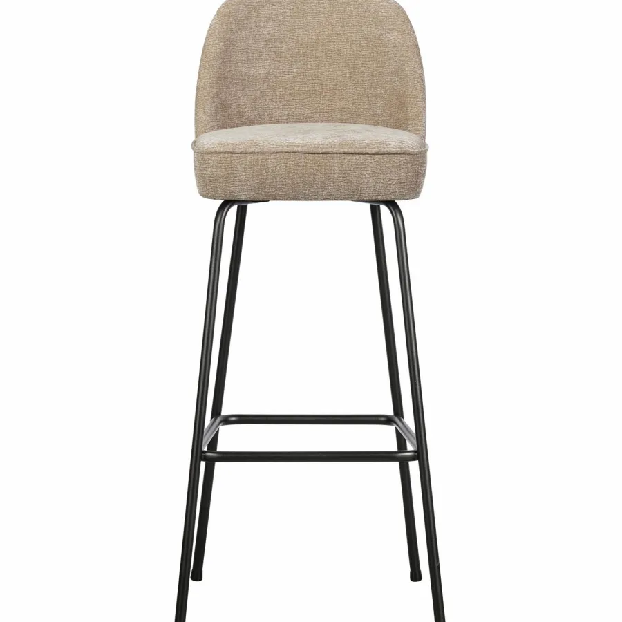 Woood Vogue barstoel 80cm 3d chenille zand