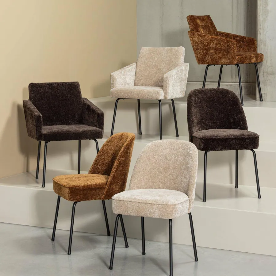 Woood Vogue eetkamerstoel 3d chenille zand Best