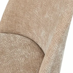Woood Vogue eetkamerstoel 3d chenille zand chrome poot Outlet
