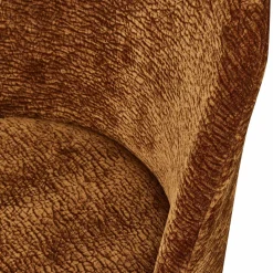 Woood Vogue eetkamerstoel 3d chenille middenbruin chrome poot New
