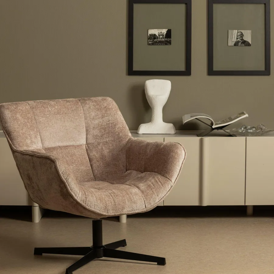 Woood Wibo draaifauteuil taupe New