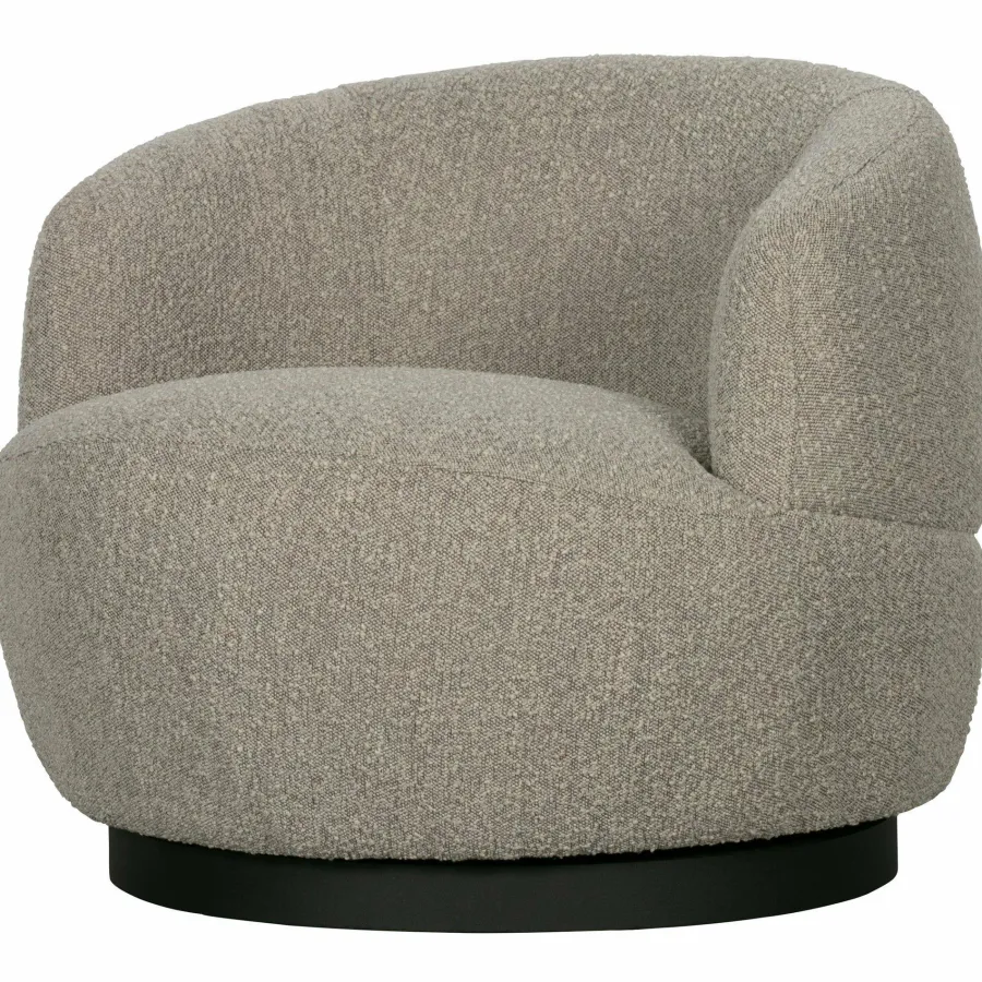 Woood Woolly draaifauteuil bouclé naturel gemeleerd Sale