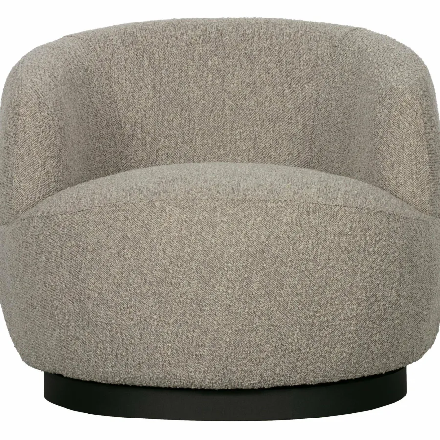 Woood Woolly draaifauteuil bouclé naturel gemeleerd Sale