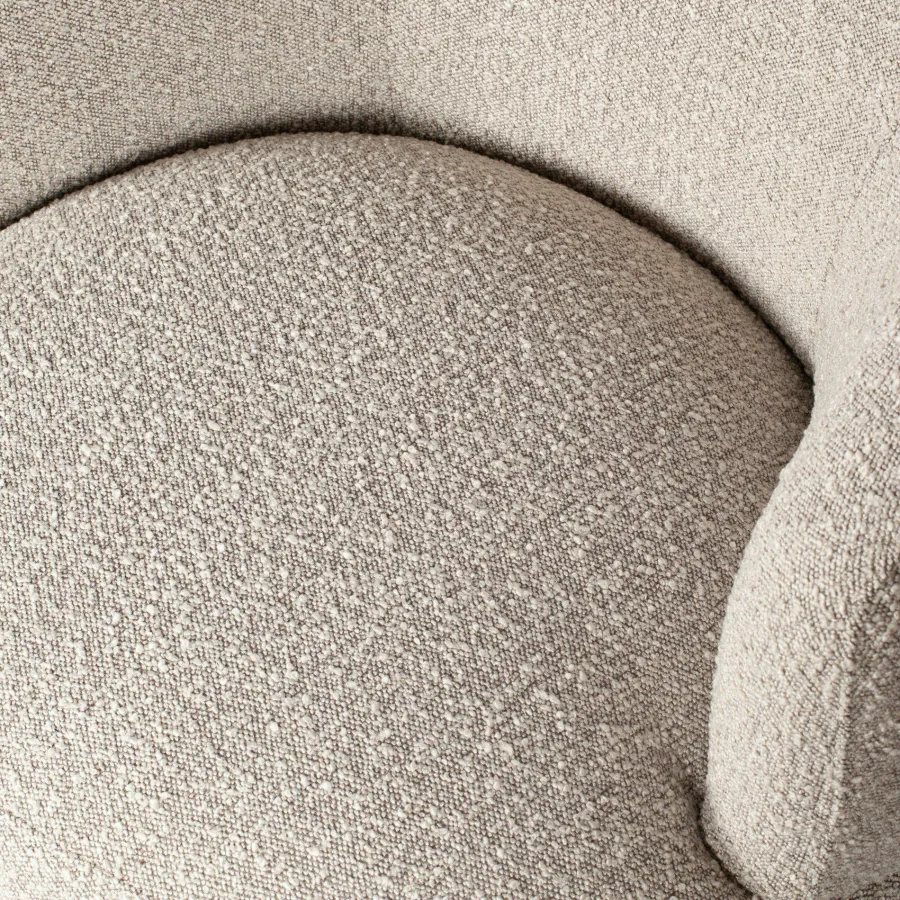 Woood Woolly draaifauteuil bouclé naturel gemeleerd Sale