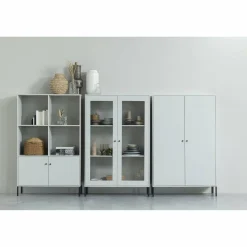 Woood Xam vitrinekast grenen wolkengrijs [fsc] Online