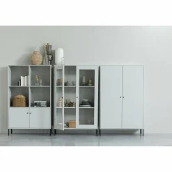 Woood Xam vitrinekast grenen wolkengrijs [fsc] Online