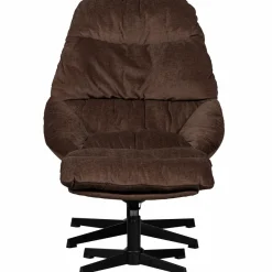 Woood Yaro draaibare fauteuil met hocker espresso Sale