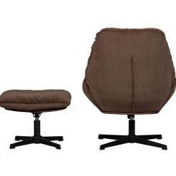Woood Yaro draaibare fauteuil met hocker espresso Sale