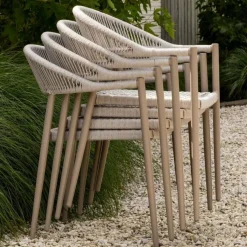 Woood Yellow tuinstoel touw/aluminium lichtgrijs New