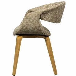Woood Yossi eetkamerstoel zand met houten poot naturel Outlet