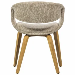 Woood Yossi eetkamerstoel zand met houten poot naturel Outlet