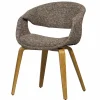 Woood Yossi eetkamerstoel bruin met houten poot naturel Hot
