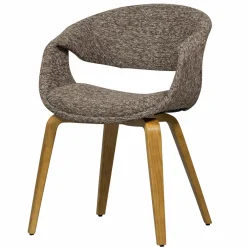Woood Yossi eetkamerstoel bruin met houten poot naturel Hot