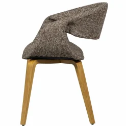 Woood Yossi eetkamerstoel bruin met houten poot naturel Hot
