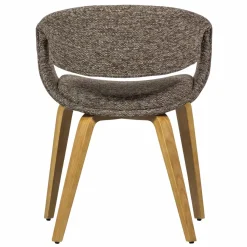 Woood Yossi eetkamerstoel bruin met houten poot naturel Hot