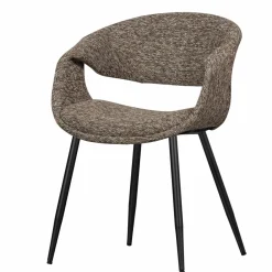 Woood Yossi eetkamerstoel bruin met metalen poot zwart Clearance