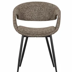 Woood Yossi eetkamerstoel bruin met metalen poot zwart Clearance