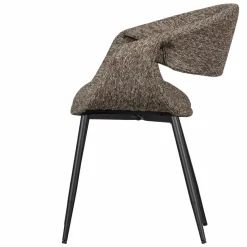 Woood Yossi eetkamerstoel bruin met metalen poot zwart Clearance