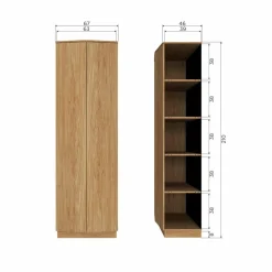 Woood ZUMA hoge kast 67CM eiken transparant [fsc] New