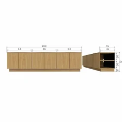 Woood ZUMA TV meubel 200CM eiken transparant [fsc] Discount